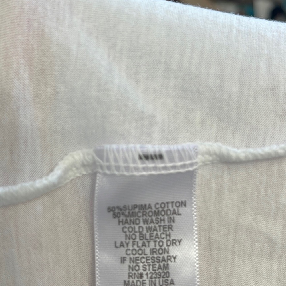 NWT LA made Women’s Small White Ruffle Sleeves Tee Shirt - Picture 9 of 9